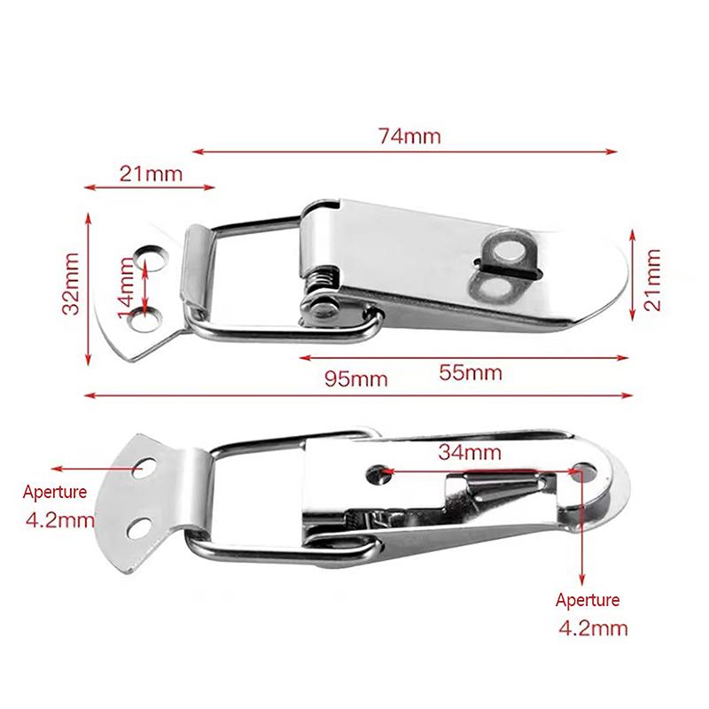 Перекидной зажим с грузом Защелки-защелки Пряжка-крючок Застежка-защелка для деревянной коробки Металлическая пружинная застежка-защелка