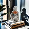 Современная абстрактная фигурка читающего человека - Уникальный полимерный декор для дома, спальни, рабочего стола, офиса | Идеальный праздничный подарок для друзей на Рождество