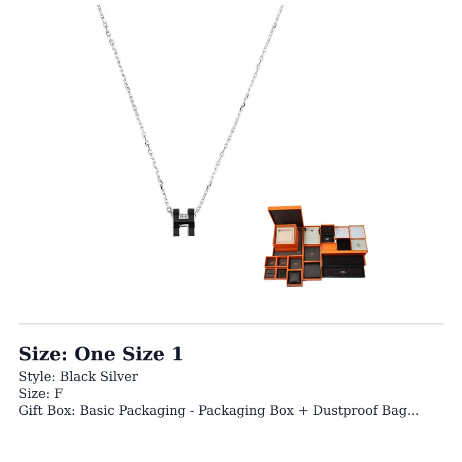 HERMES POP H Necklaces Women's Silver Chain H147992FP03
