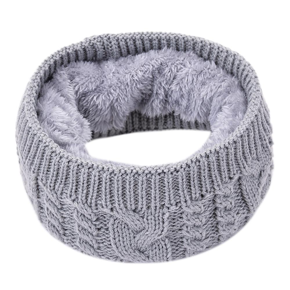 Женский и мужской однотонный зимний теплый вязаный платок с воротником, мягкий шейный шарф