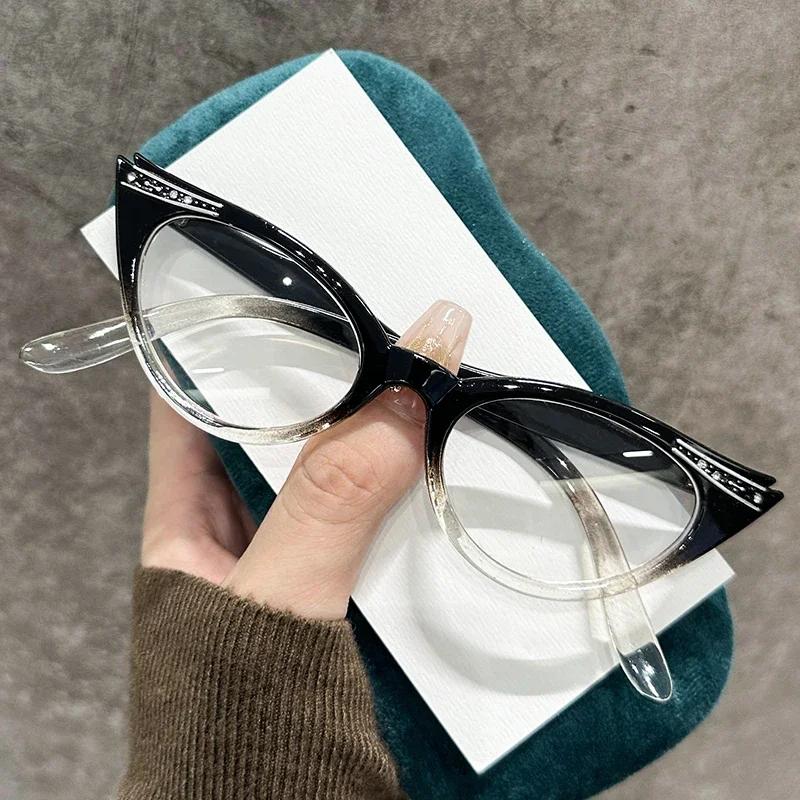 Ultra-light Cat Eye Frame Reading Glasses Fashion Ladies Finished Prescription Far-sight Eyeglasses Diopter Presbyopia 0 To +4.0