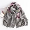 New Elegant Lady Style Printed Scarf Imitation Cashmere Autumn and Winter Floral Shawl Soft Warm Scarf