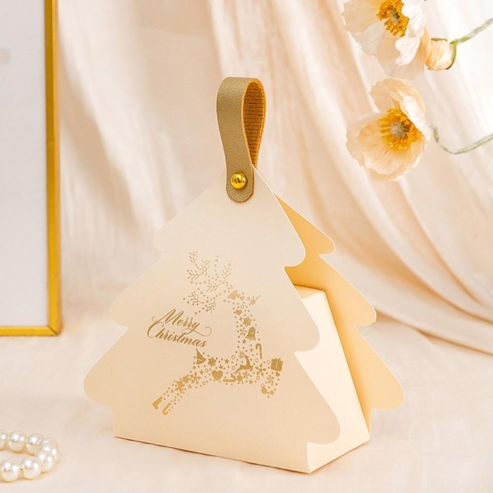 5pcs Triangle Shape Candy Gift Box Cardboard Holiday Gift Packaging For Christmas Party