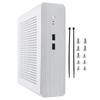 Корпус для мини-ПК, Шасси HTPC для настольных компьютеров, Полностью алюминиевый корпус Mini-ITX с блоком питания DCATX (Серебристый + USB 2.0)