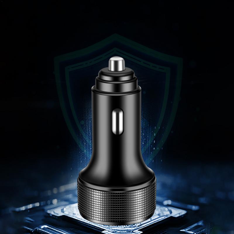 Автомобильное USB-зарядное устройство Многопортовое 4 порта Автомобильный адаптер зарядки PD QC Светодиодный цифровой дисплей Быстрая зарядка Зарядное устройство для телефона в автомобиль Для внедорожника Седана