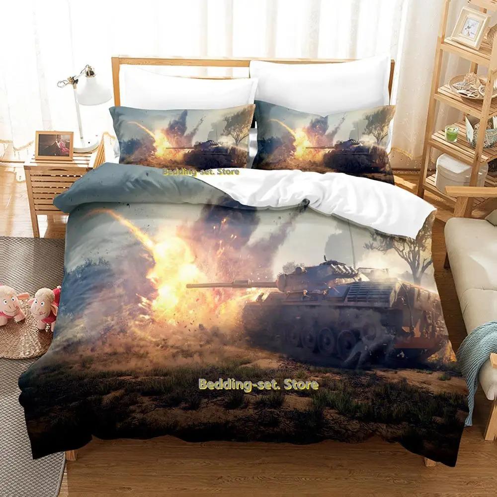 World Of Tanks Bedding Set Single Twin Full Queen King Size Bed Set Adult Kid Bedroom Duvetcover Sets Anime Parure de lit Bed