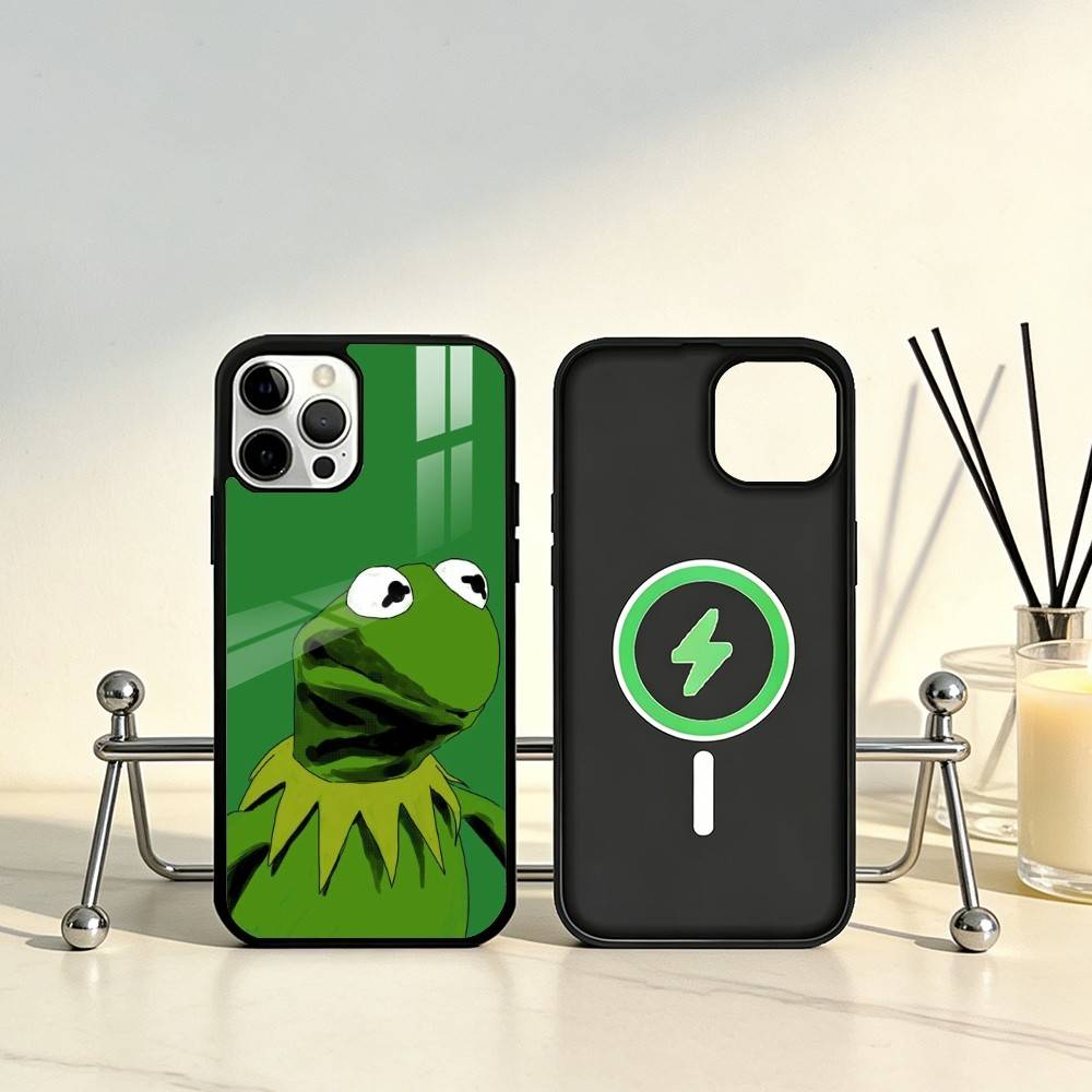 K-Kermit-t the frog Cute Phone Case For iPhone17,16,15,14,13,12,11 Plus,Pro Max Magnetic For Magsafe Wireless Charging