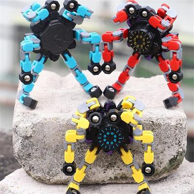 Fingertip Gyro Toy Chain Robot Toy DIY Deformation Robot Deformed Mechanical Spiral Twister Fingertip Decompression Fingertip Kids Adults Easter