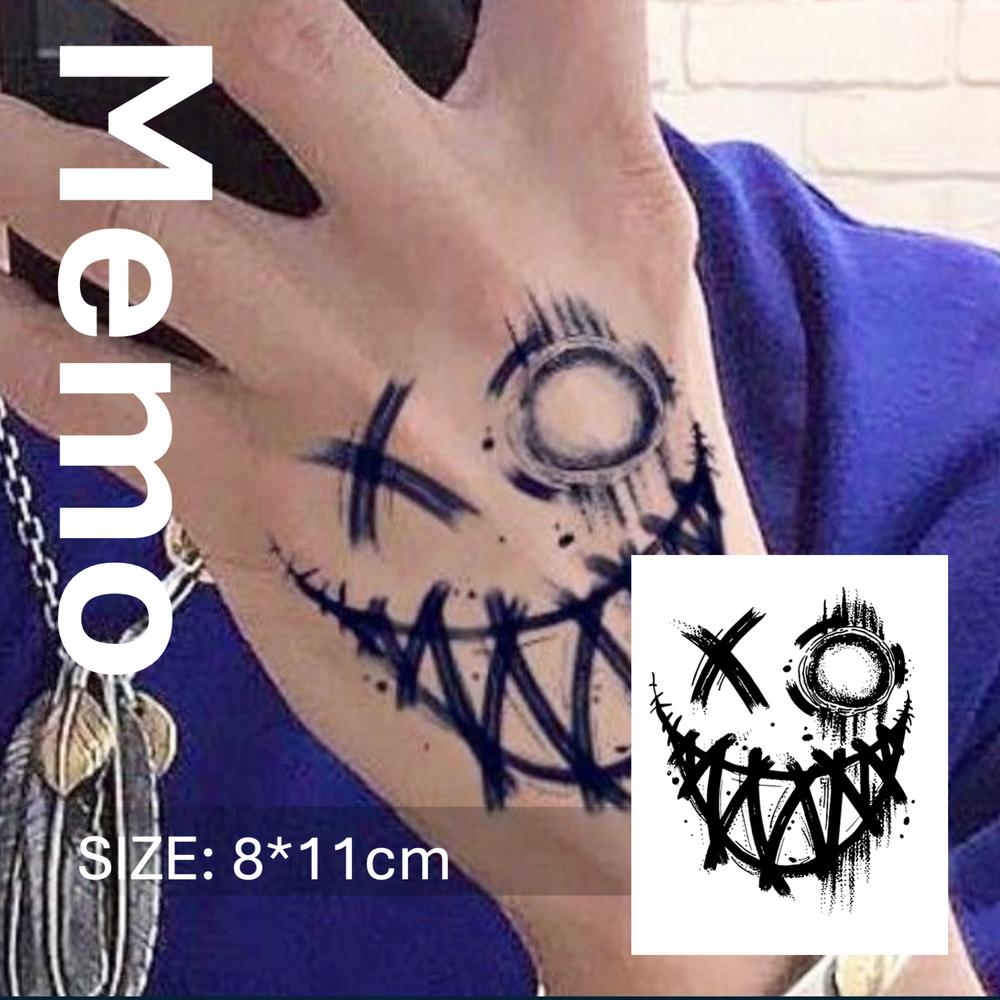 MEMO X001 Чернильная Тату-наклейка Роскошная Полуперманентная Татуировка "Темная Улыбка" 1 шт