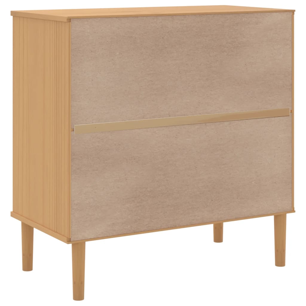 SENJA Sideboard Rattan Style Brown 80 x 40 x 80 cm Pine Wood