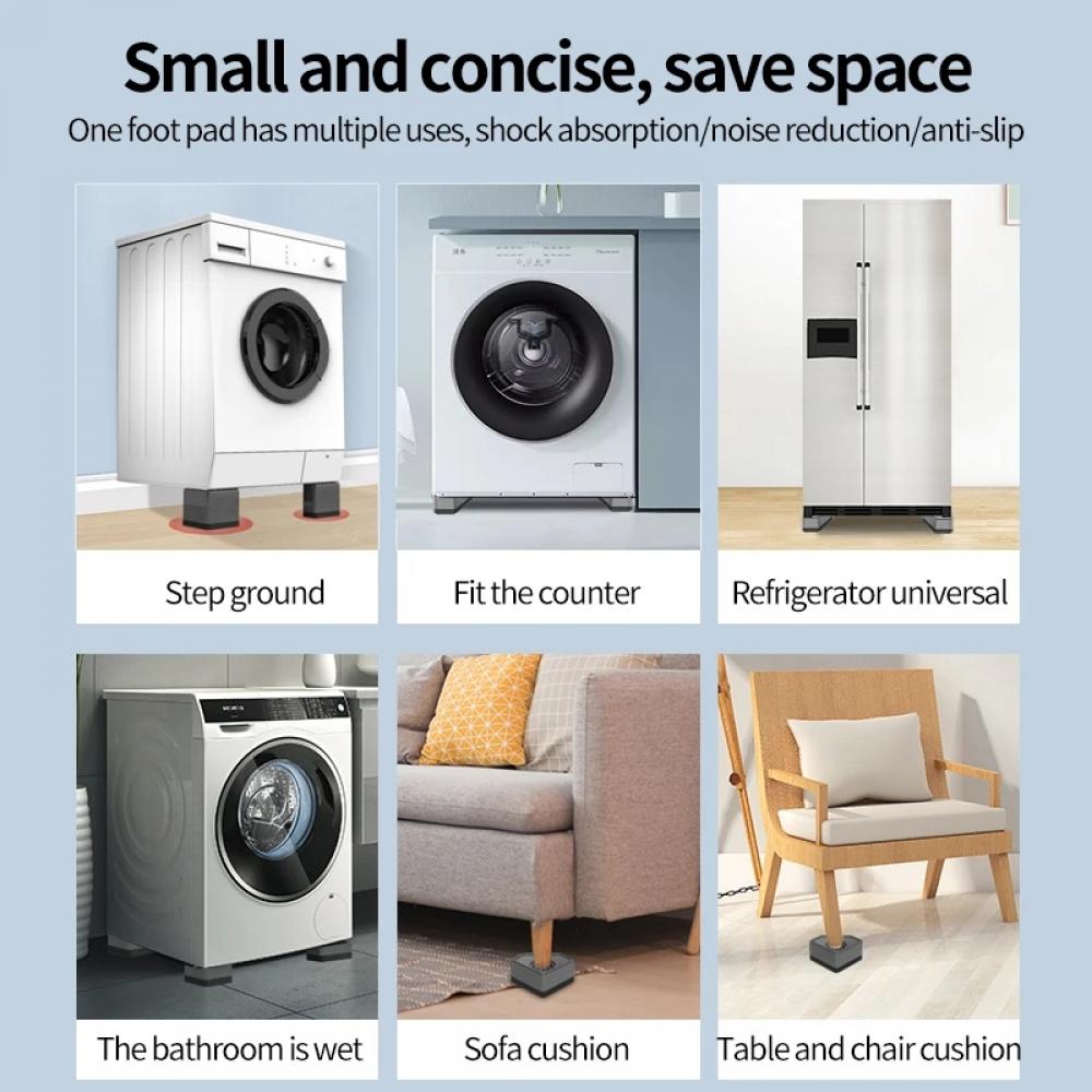 4 шт., усиленные антивибрационные подушечки для стиральной машины, резиновые ножки, коврик, бесшумная стиральная машина, сушилка, опора для мебели, демпферы, подставка