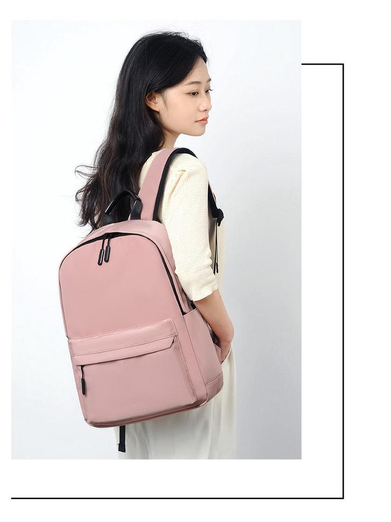 Unisex Korean Large Capacity 14" Backpack with Optional Logo - Ideal for Junior High Students, Simple and Stylish Design