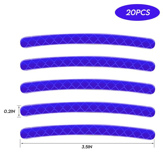 5/20 шт. Светоотражающая наклейка на ступицу колеса автомобиля, светоотражающие полосы на обод шины, светящаяся наклейка для ночной езды, аксессуары для стайлинга автомобиля