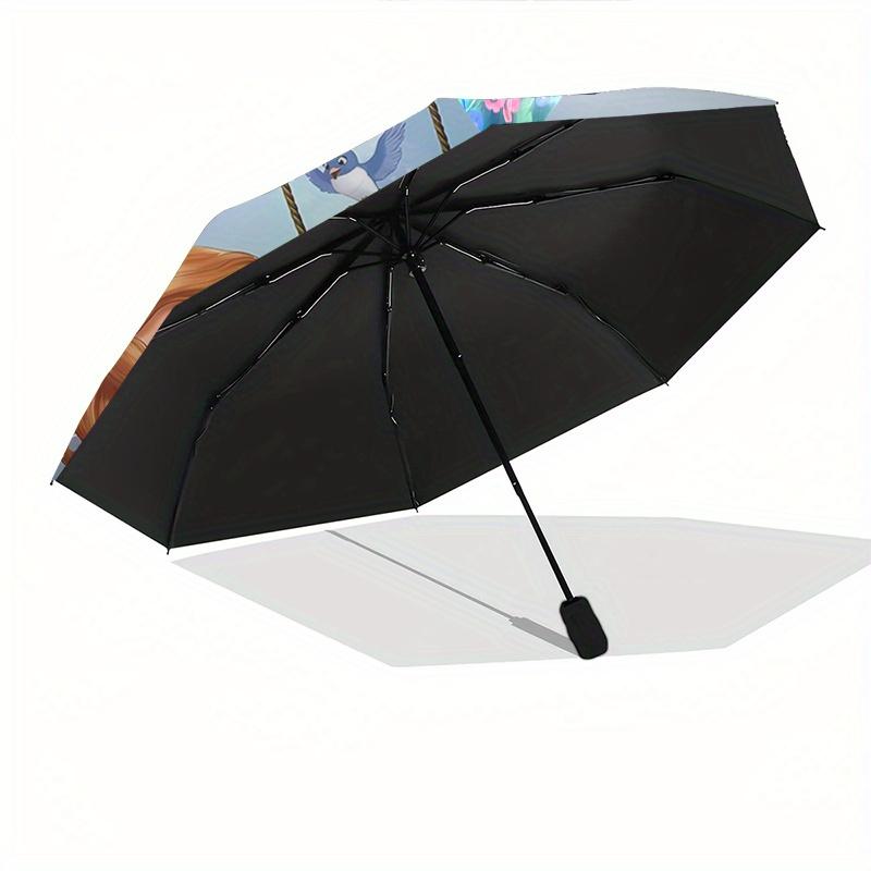 Princess Sofia Swing Automatic Umbrella Tri fold Portable Umbrella, Best Holiday Gift for Men and Women, Durable Iron Frame, Playful Desig