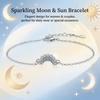 Moon Sun Bracelet For Women With Cubic Zirconia Fashionable Elegant Jewelry Gift