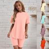 Women's Loose Fit Oversized T-shirt and Slim Shorts Sports Leisure Set