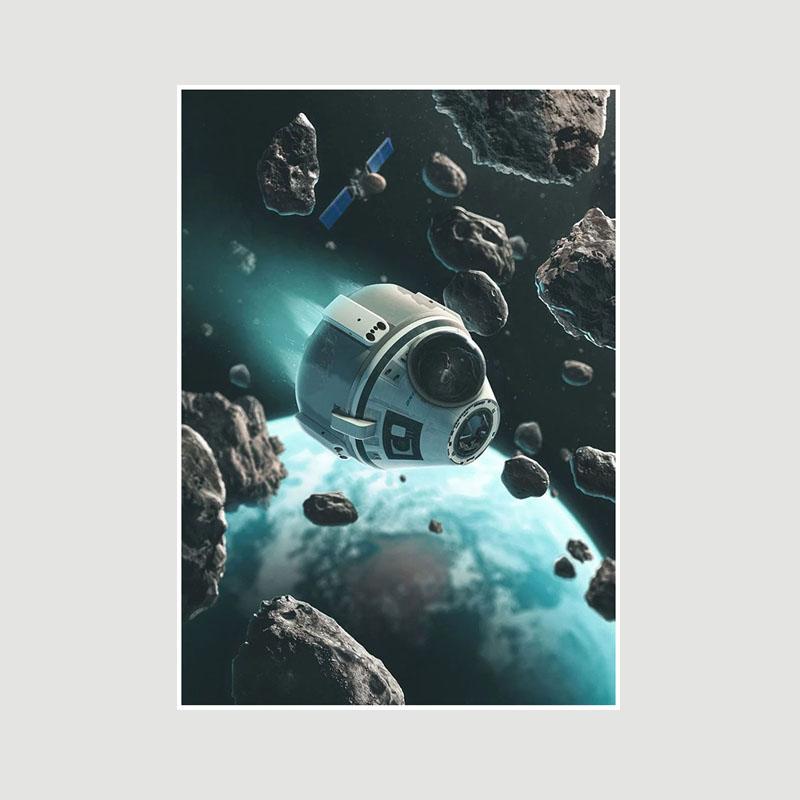 Astronaut Space Dreaming Poster Aesthetic White Paper Posters and Prints Wall Art Pictures for Living Room Bar Decoration Painting Home Decor