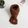 Корейская мода Детский шерстяной шарф с кожаной нашивкой - Осенне-зимний теплый шарф-снуд для мальчиков, девочек, малышей