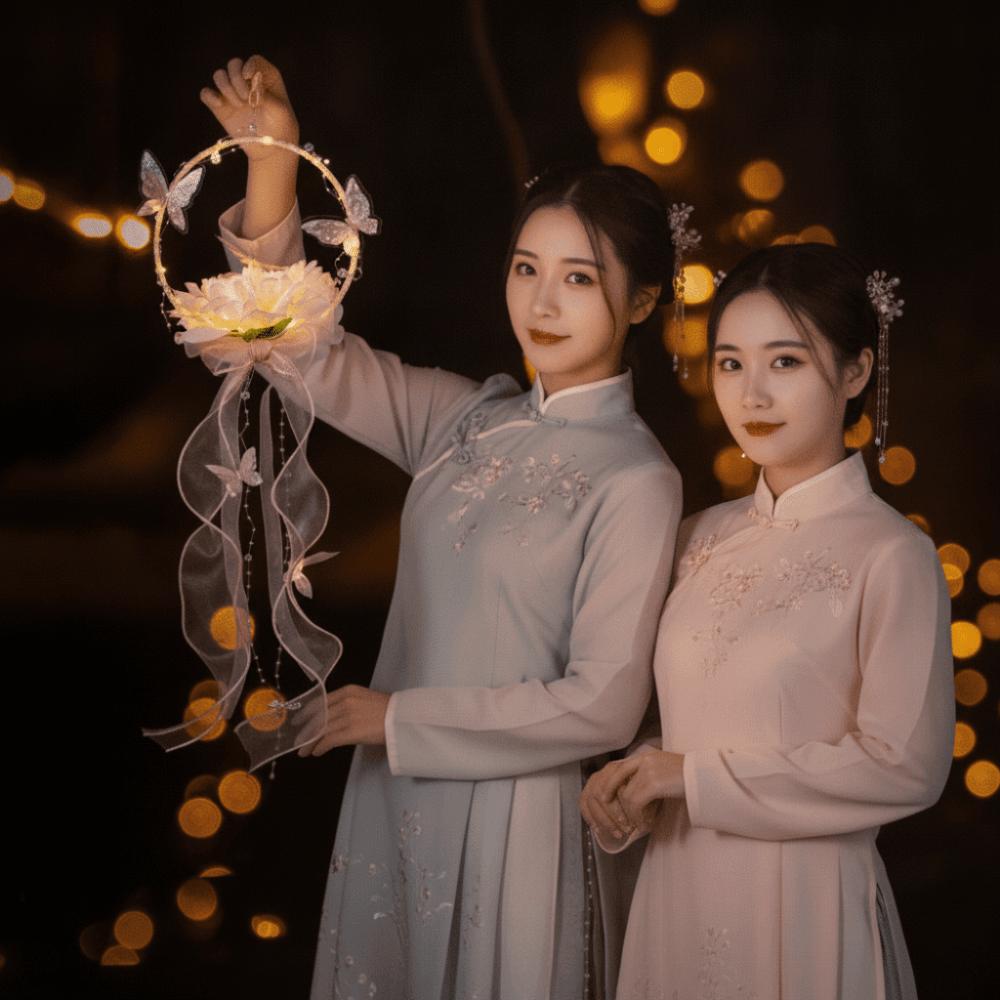 Organza Ribbon Butterfly Lanterns Material Package Hanging Festival Light  Crafting Party