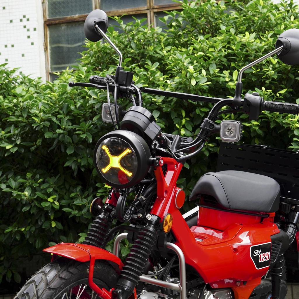 Motikvans For Hunter Cab CT125 LED Headlight Lamp with Housing Bracket High Beam Low