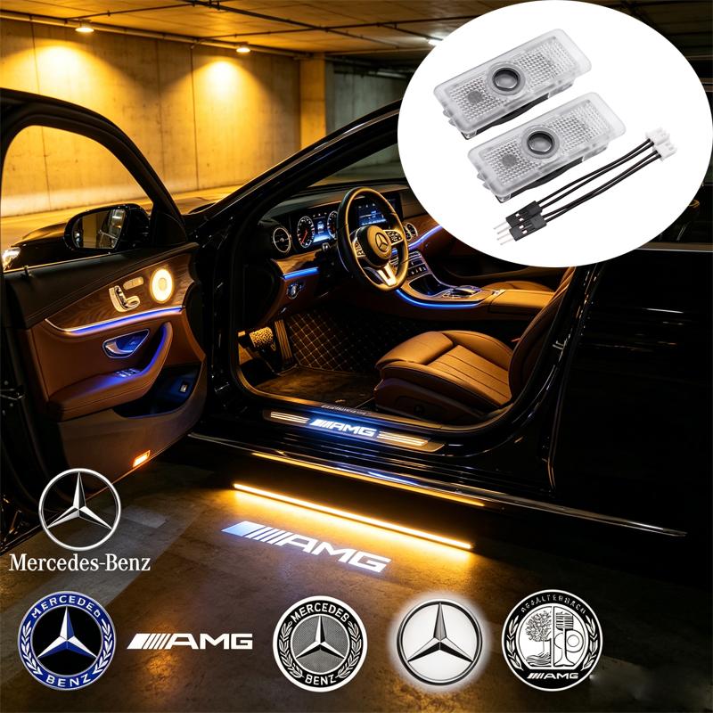 AAVN1 2Pc Car Door Projector Laser Lamp Car Door Welcome Light For Mercedes Benz C117 W117 E Couple C207 A207 C205 2015-2020 A205 W218