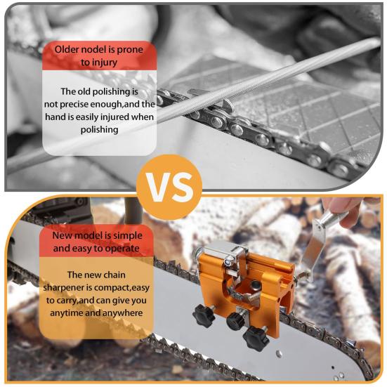 Точилка для бензопилы Портативная ручная заточка Точилка для бензопилы Компактный размер Портативный ручной набор приспособлений для заточки зубов бензопилы