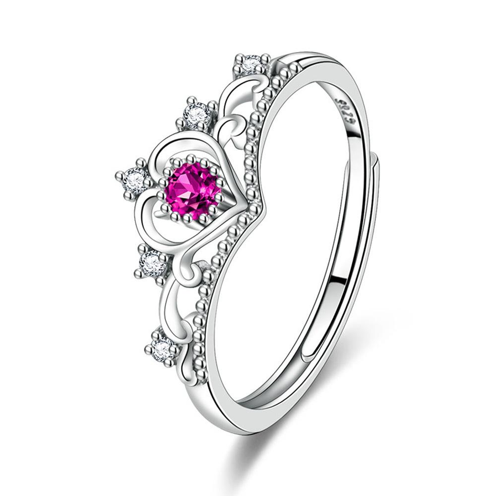 925 Silver Crown Flower Adjustable Rings For Women Wedding Vintage Luxury Quality Jewelry Accessories Jewellery