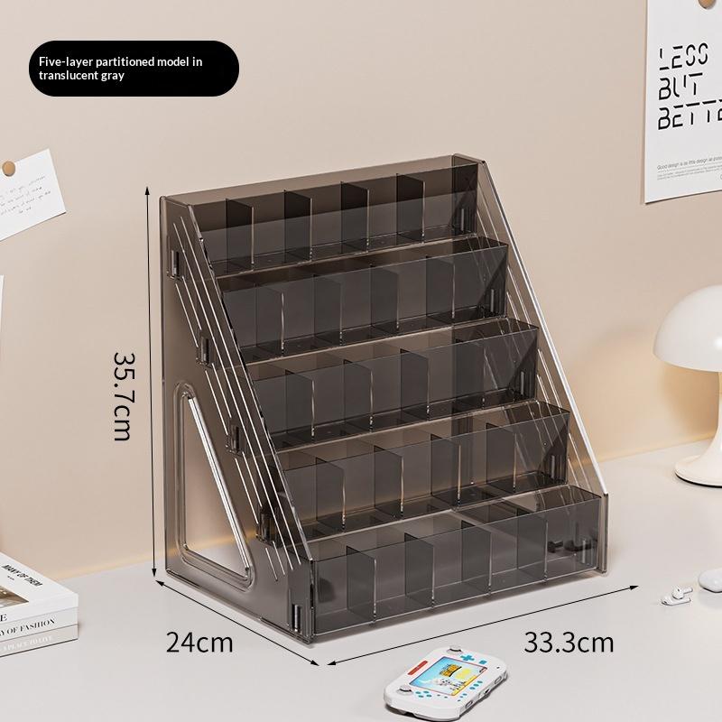 Multifunction Acrylic Desk Organizer DIY Pen Storage with Spacious Compartments for Office and School