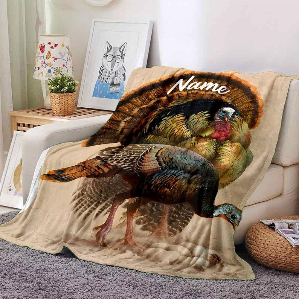 Turkeys And Eggs Throw Personalized Blanket Personalized Text Durable Comfort Versatile For Sofa Couch Office Bed Picnics Four Seasons Multipurpose