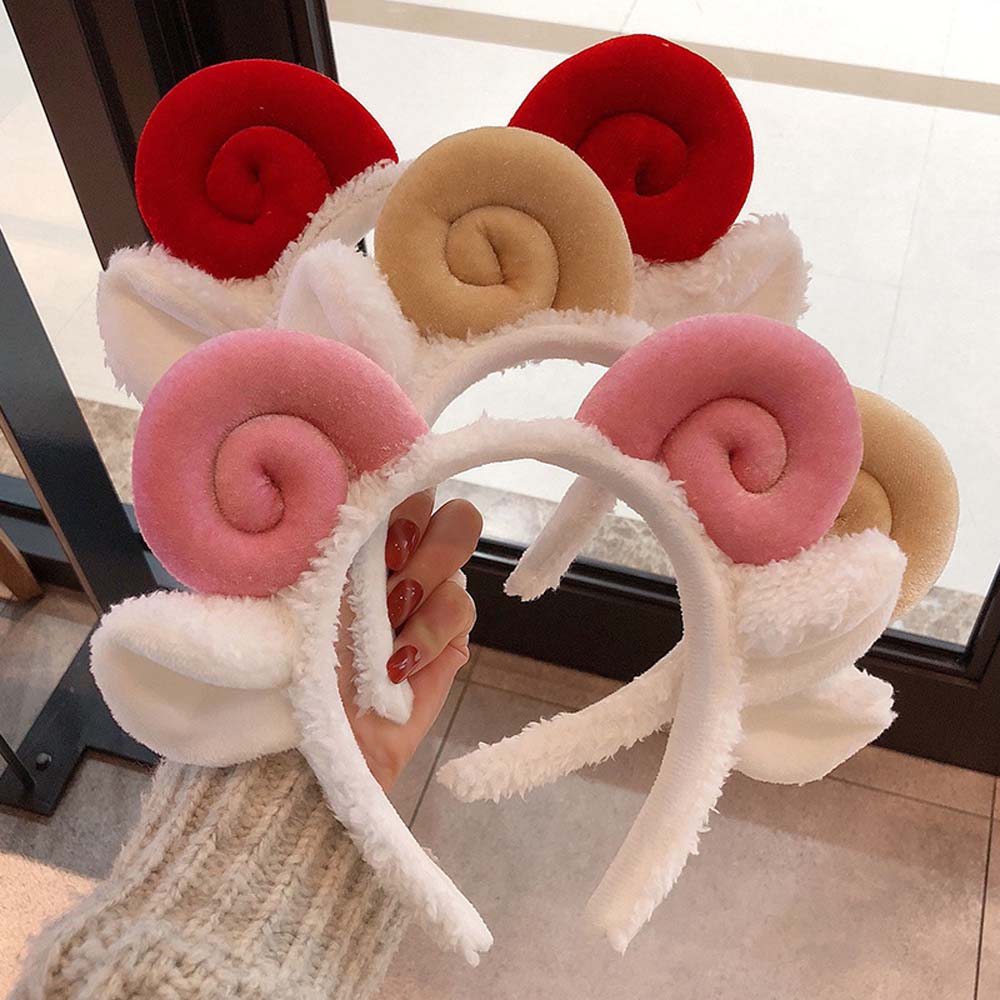 Girls Korean Sheep Ear Cartoon Hair Accessories Plush Lamb Headband Hair Hoop