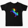 Rainbow Unicorn, stars, galaxy style, space Kids T-Shirt