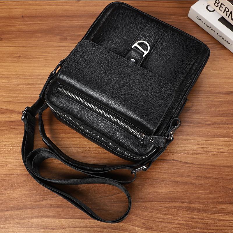 Мужская сумка через плечо, сумка через плечо из натуральной кожи, легкий роскошный верхний слой для бизнеса и отдыха, легкая мужская сумка из воловьей кожи, небольшой портативный рюкзак