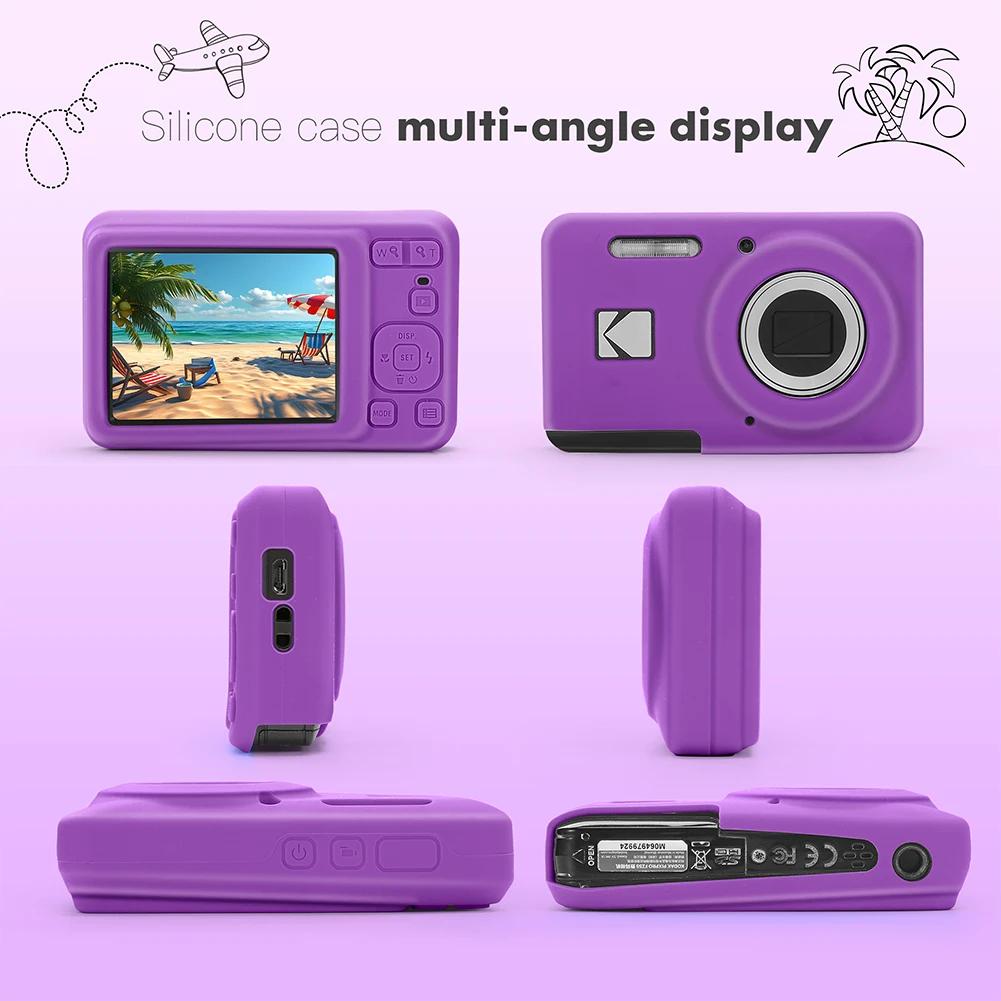 For KODAK PIXPRO FZ55 Digital Camera Cover Soft Silicone Protective Case Lightweight Sleeve Camera Accessories with Lanyard