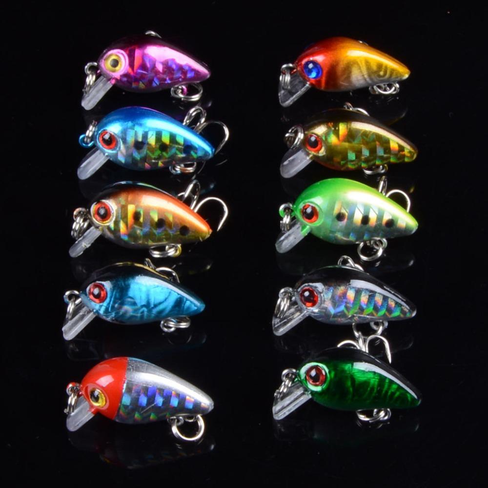 10Pcs Mini Minnow Fishing Lures Laser Hard Bait Shallow Dive Micro Wobbler Trout Perch Bass Artificial Lure with Hooks