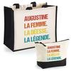 Tote bag - PLANETEE - Augustine Déesse - Jute et coton - 33x42 cm - Coffret duo cadeau personnalisé