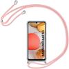 Crossbody Case - Samsung - A42 - Reinforced Protection - Anti-Scratch - Pink Cord