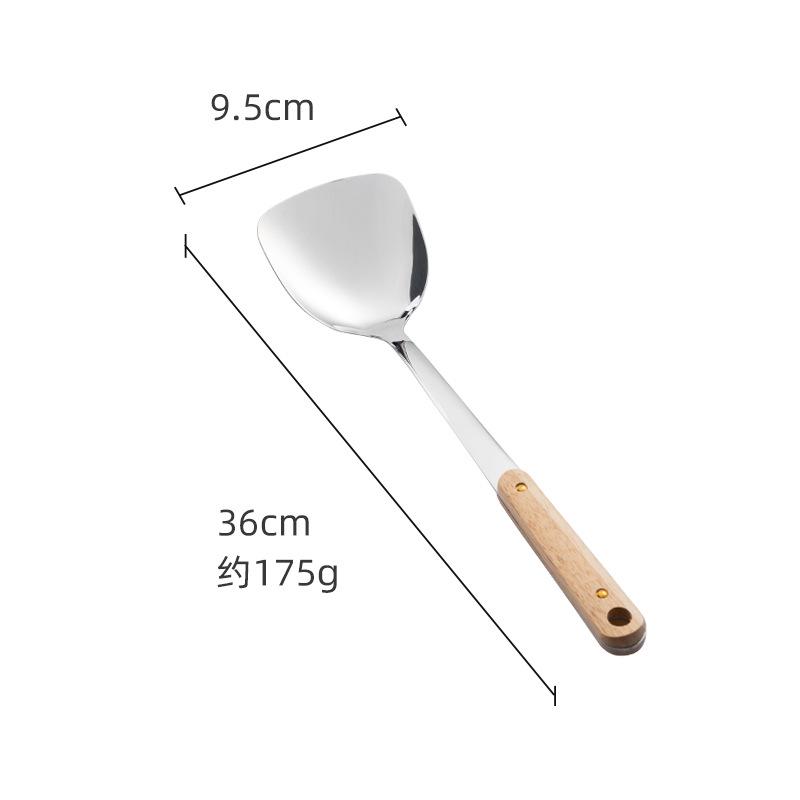 HANYANG Лопатка из нержавеющей стали, кухонная утварь, лопаточка с деревянной ручкой, кухонная лопатка