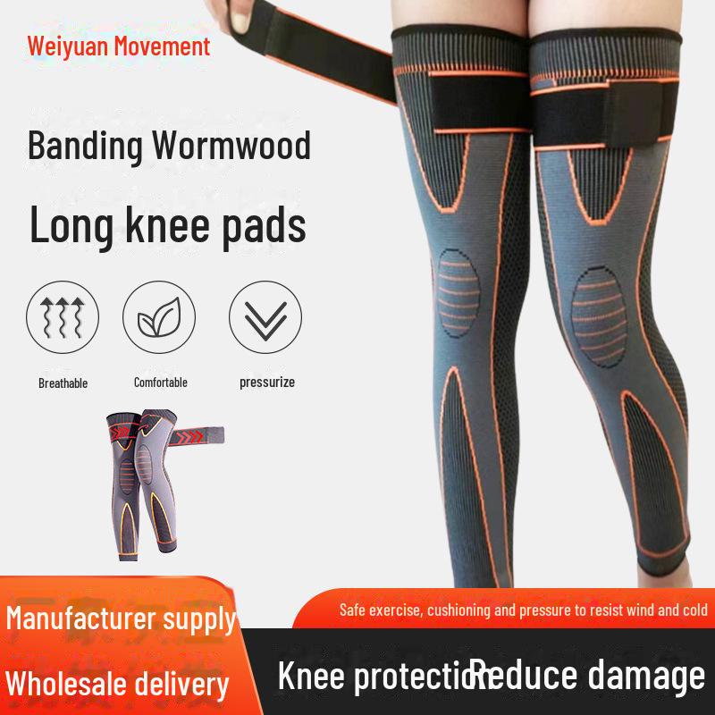 Sports Compression Knee Pads with Nylon Straps and Wormwood