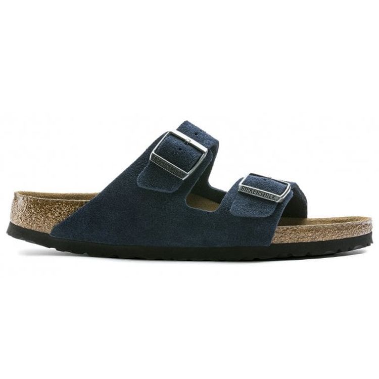Birkenstock Аризона Замшевые Универсальные Стильные Шлепанцы Женские сандалии Темно-синие 1014204