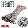 20Pcs 4.6mm Cable Zip Tie Exhaust Wrap Locking Ties Durable 304 Stainless Steel Cable Ties