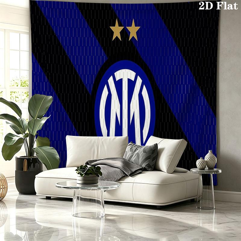 Inter Milan Wall tapestry, aesthetic printed fabric blanket, suitable for bedroom, living room, and home decor.