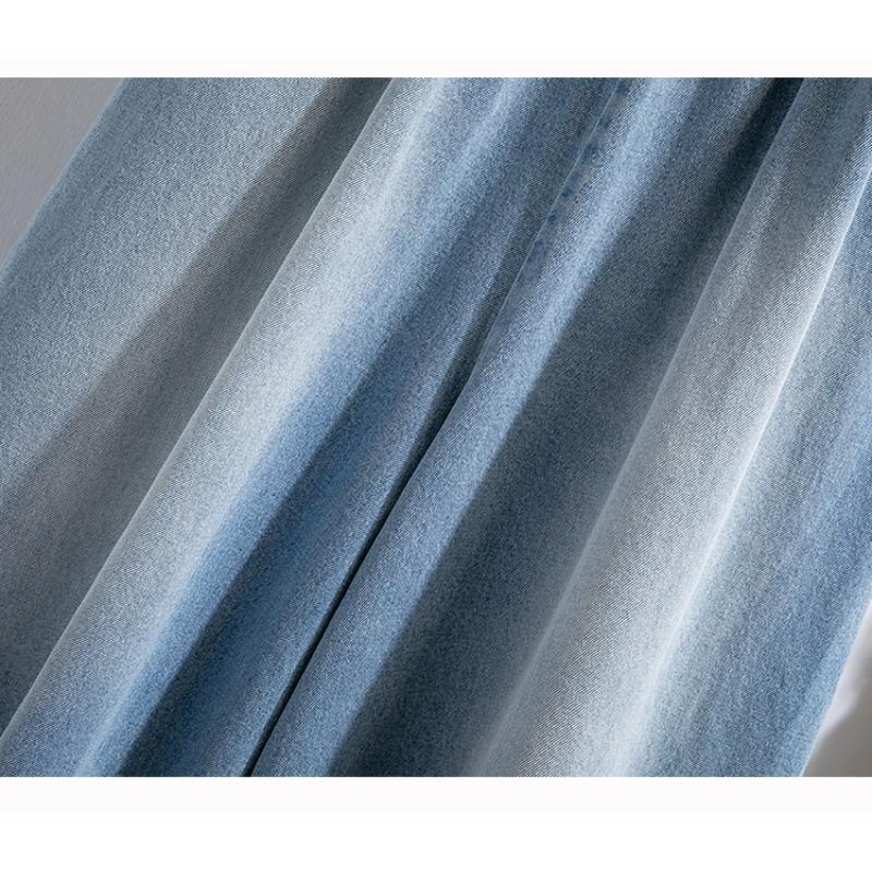 DIMANAF 2025 Весна Джинсы больших размеров Длинные брюки Женские Повседневные С высокой талией Эластичные Базовые Свободные Брюки с широкими штанинами