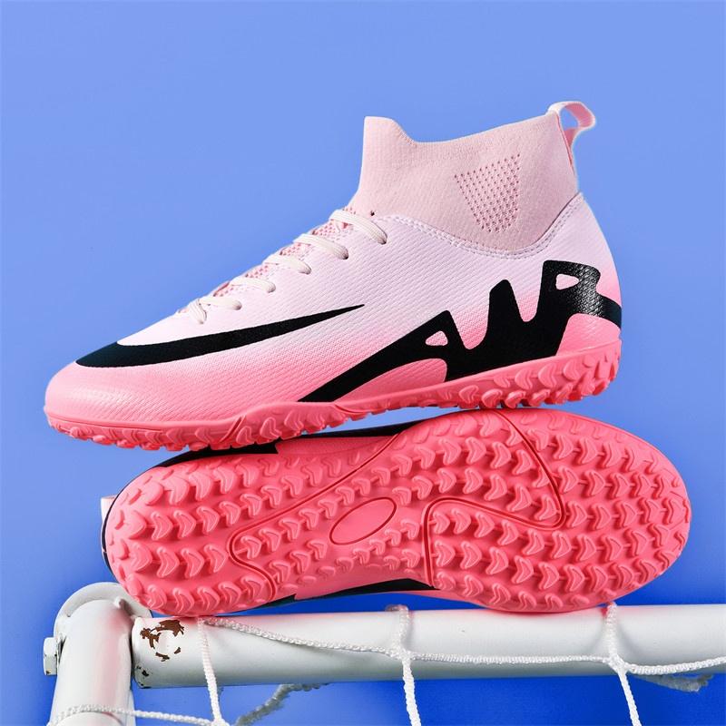 New Men Cleats Grass Soccer Shoes TF/FG Futsal Indoor Sport Training Football Boots Ankle Kids Match Hot-selling High-quality