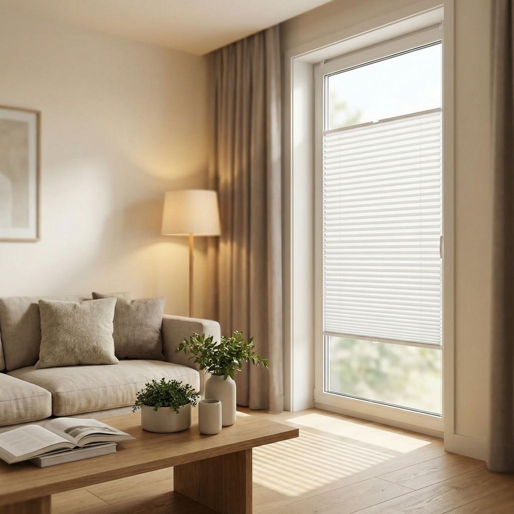 Cordless Pleated Shade 40×100cm Light Filtering No Drill Window Blind