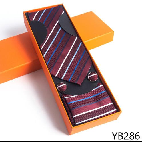 Мужской галстук с квадратной манжетой, подарочный набор в деловой повседневной оранжевой подарочной коробке