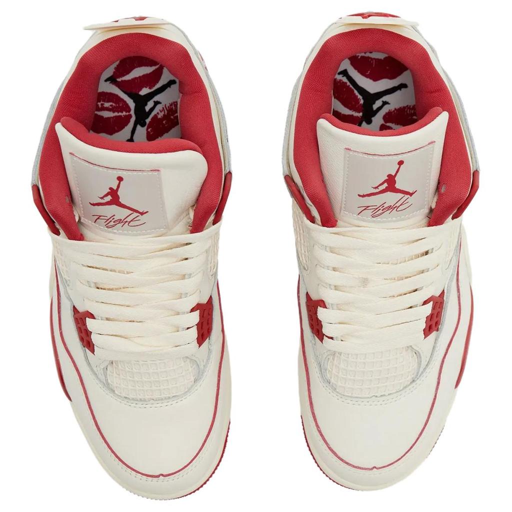 Jordan Air Jordan 4 Поддерживающие Средние Винтажные Баскетбольные Кроссовки Женские Бело-Красные HV0823-108