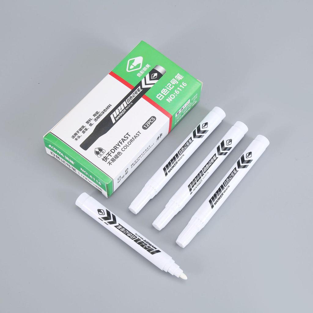 Белый маркер на масляной основе с жирным наконечником для использования в офисе и для блокнотов