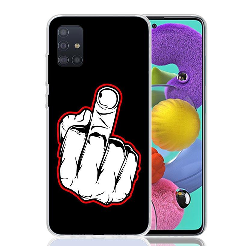 Middle Finger Phone Case For Samsung Galaxy A52 A32 A22 A12 A02S A50S A30S A51 A31 AA71 Note 20 Ultra 10 S10 Plus Galaxy A52 A42