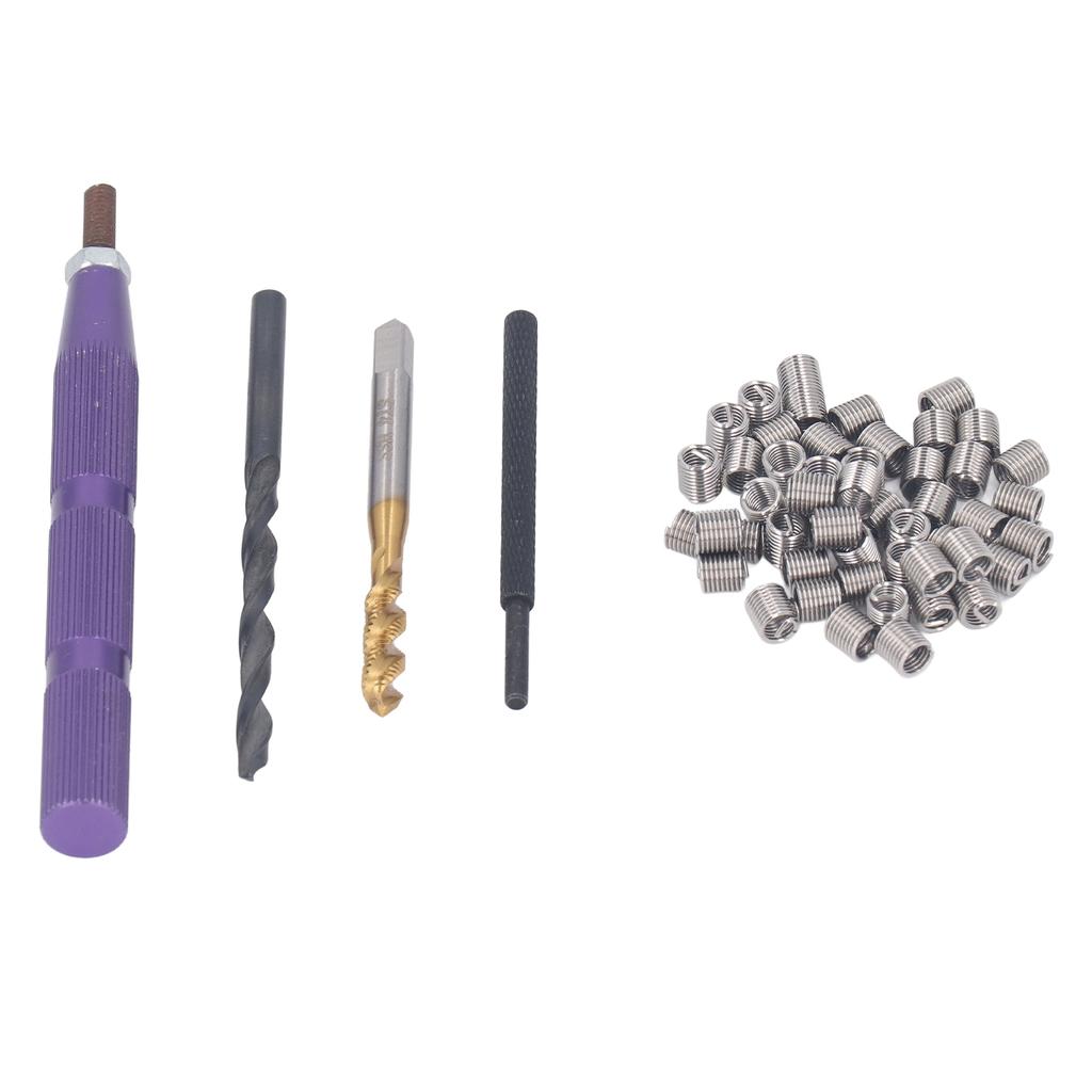 54PCS Set Metric Thread Repair Kit 304 Stainless Steel Thread Repair Insert Kit for Home
