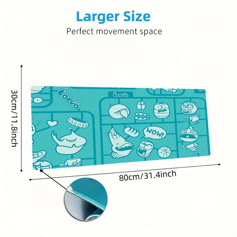 Larva Print Cushion Non-slip Laptop Tablet Big Mousepad XXL Mat Mini PC Playmat With Lock edge